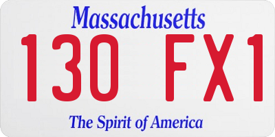 MA license plate 130FX1