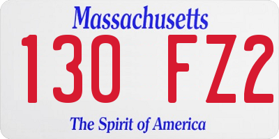 MA license plate 130FZ2