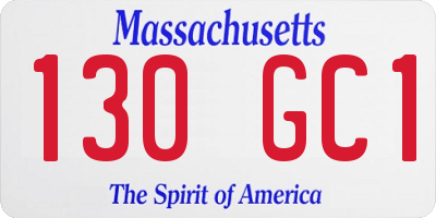 MA license plate 130GC1