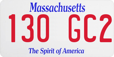 MA license plate 130GC2