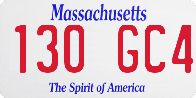 MA license plate 130GC4