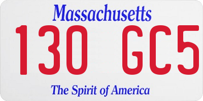 MA license plate 130GC5