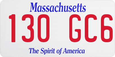 MA license plate 130GC6
