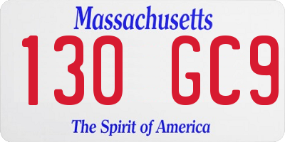 MA license plate 130GC9