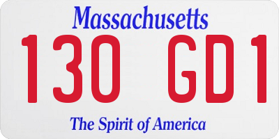 MA license plate 130GD1