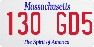 MA license plate 130GD5