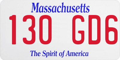 MA license plate 130GD6