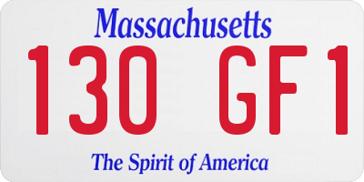 MA license plate 130GF1