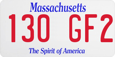 MA license plate 130GF2