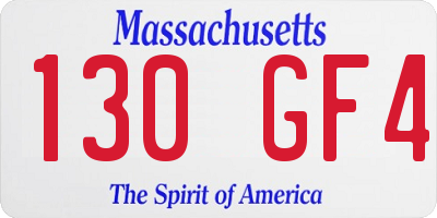 MA license plate 130GF4