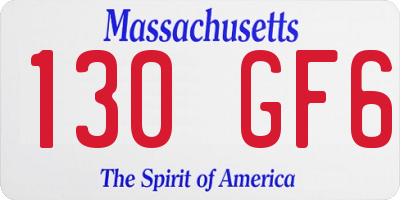 MA license plate 130GF6