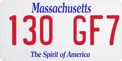 MA license plate 130GF7