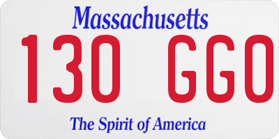 MA license plate 130GG0