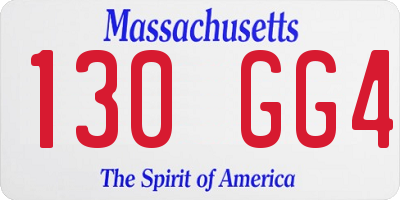 MA license plate 130GG4