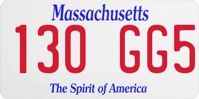 MA license plate 130GG5