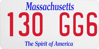 MA license plate 130GG6