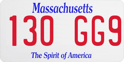 MA license plate 130GG9