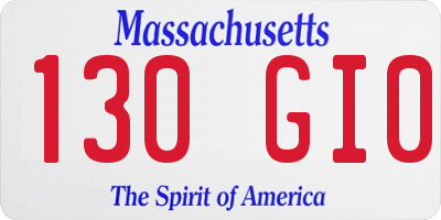 MA license plate 130GI0