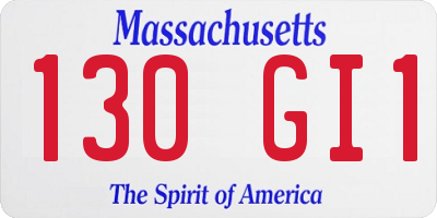MA license plate 130GI1