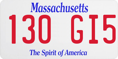 MA license plate 130GI5