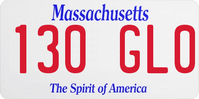 MA license plate 130GL0