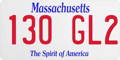 MA license plate 130GL2