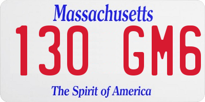 MA license plate 130GM6