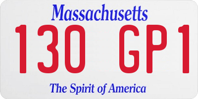 MA license plate 130GP1