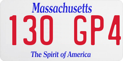 MA license plate 130GP4