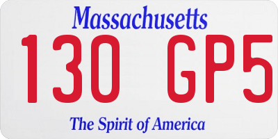 MA license plate 130GP5