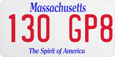 MA license plate 130GP8
