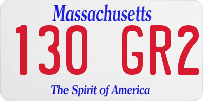 MA license plate 130GR2
