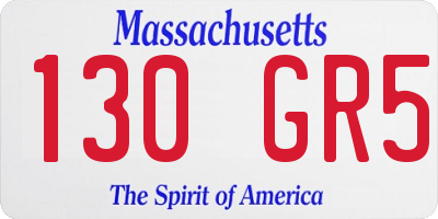 MA license plate 130GR5