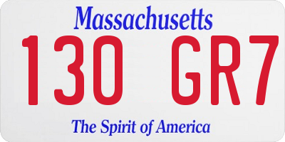 MA license plate 130GR7