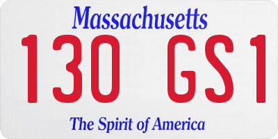 MA license plate 130GS1