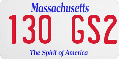 MA license plate 130GS2