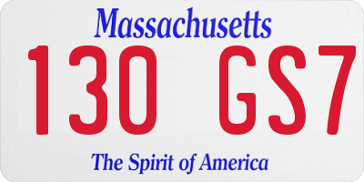MA license plate 130GS7