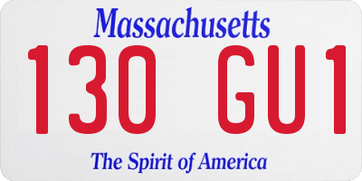 MA license plate 130GU1
