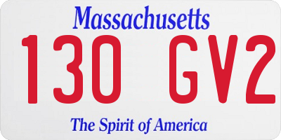 MA license plate 130GV2