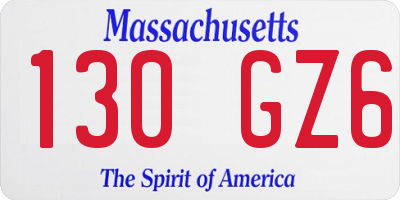 MA license plate 130GZ6