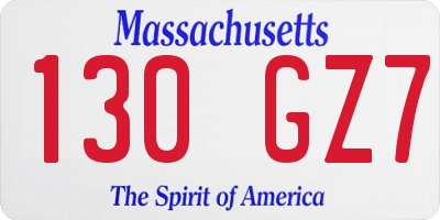 MA license plate 130GZ7