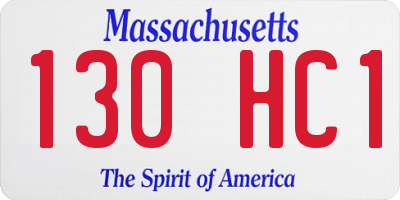 MA license plate 130HC1