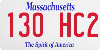 MA license plate 130HC2