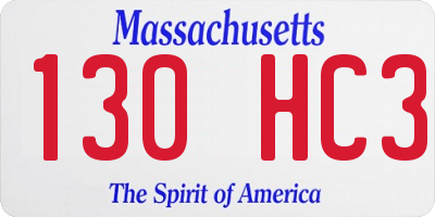 MA license plate 130HC3