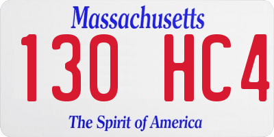 MA license plate 130HC4
