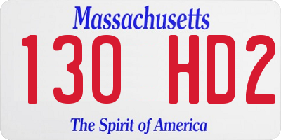 MA license plate 130HD2