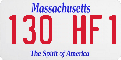 MA license plate 130HF1