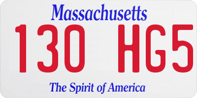 MA license plate 130HG5