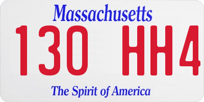 MA license plate 130HH4