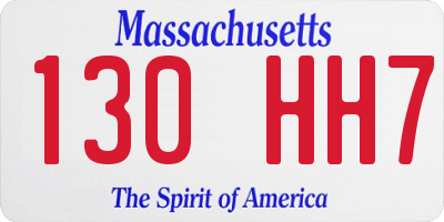 MA license plate 130HH7